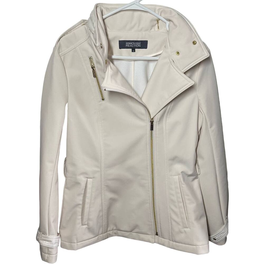 Kenneth Cole Reaction White Soft Shell Jacket Size Small